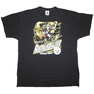 Vintage Ben Roethlisberger NFL Players Black Graphic T-Shirt Men's XL